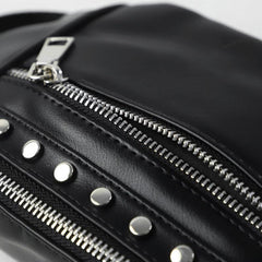 Studded Decor Waist Bag Y2K Style Crossbody Bag Women's PU Leather Purse