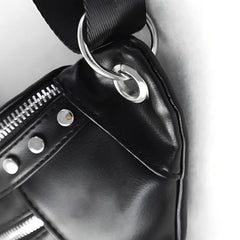 Studded Decor Waist Bag Y2K Style Crossbody Bag Women's PU Leather Purse