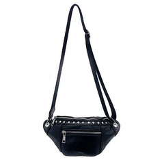 Studded Decor Waist Bag Y2K Style Crossbody Bag Women's PU Leather Purse