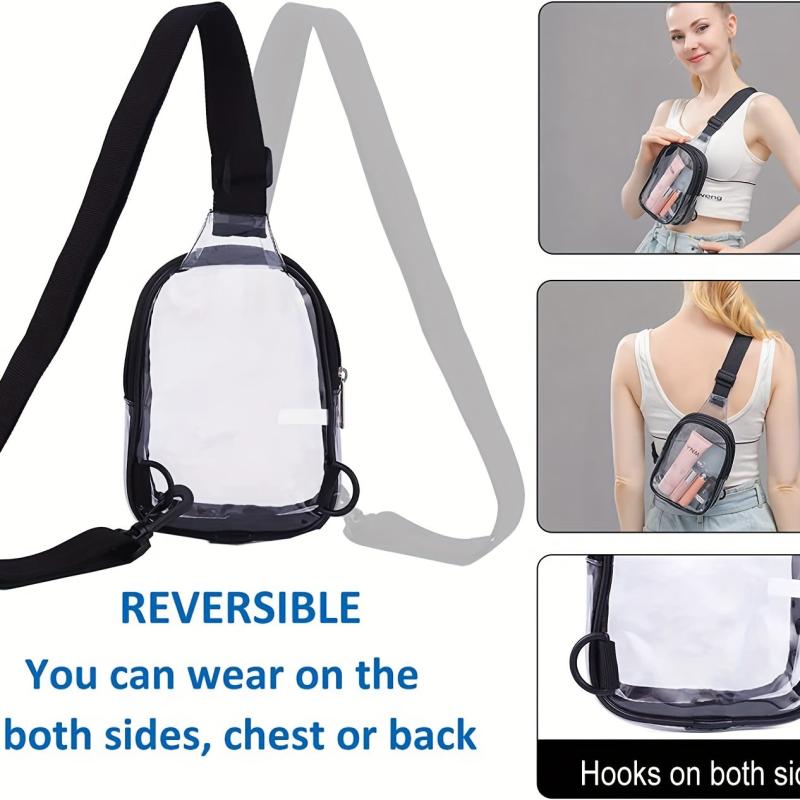 Clear Sling Bag Stadium Approved Crossbody Bag for Hiking Concerts