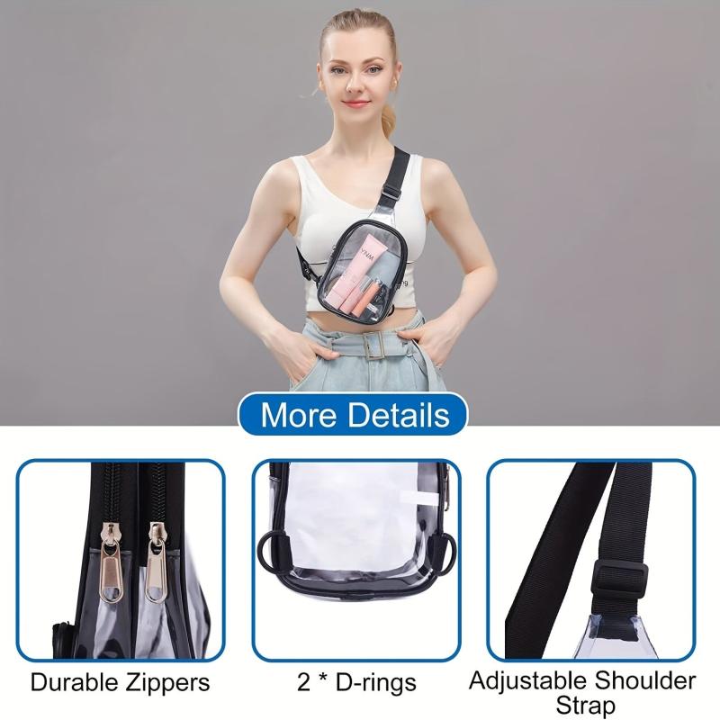 Clear Sling Bag Stadium Approved Crossbody Bag for Hiking Concerts
