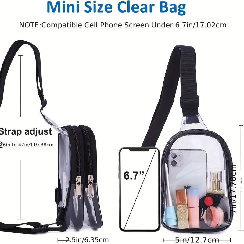 Clear Sling Bag Stadium Approved Crossbody Bag for Hiking Concerts