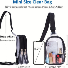 Clear Sling Bag Stadium Approved Crossbody Bag for Hiking Concerts