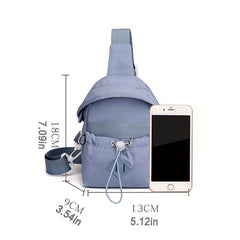 Drawstring Sling Bag Nylon Crossbody for Women