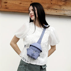 Drawstring Sling Bag Nylon Crossbody for Women