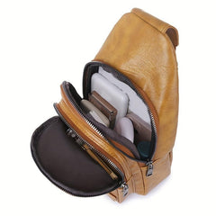 Vintage PU Leather Sling Bag for Outdoor Travel