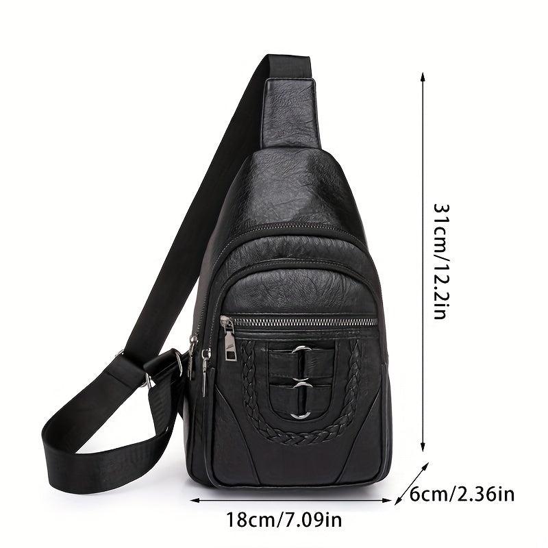 Vintage PU Leather Sling Bag for Outdoor Travel