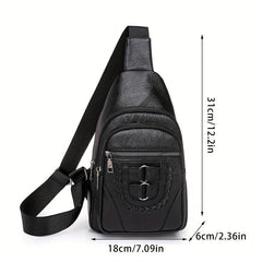 Vintage PU Leather Sling Bag for Outdoor Travel