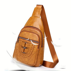 Vintage PU Leather Sling Bag for Outdoor Travel