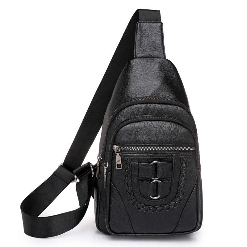 Vintage PU Leather Sling Bag for Outdoor Travel