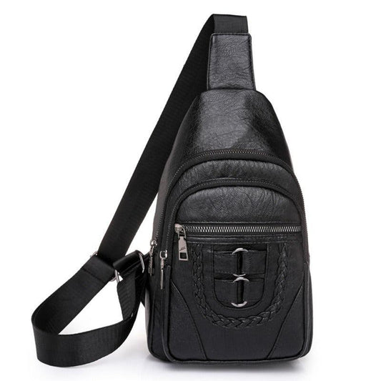 Vintage PU Leather Sling Bag for Outdoor Travel