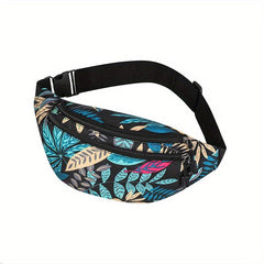 Leaf Pattern Waist Bag Outdoor Travel Crossbody Bag Sports Running Fanny Pack