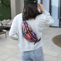 Leaf Pattern Waist Bag Outdoor Travel Crossbody Bag Sports Running Fanny Pack