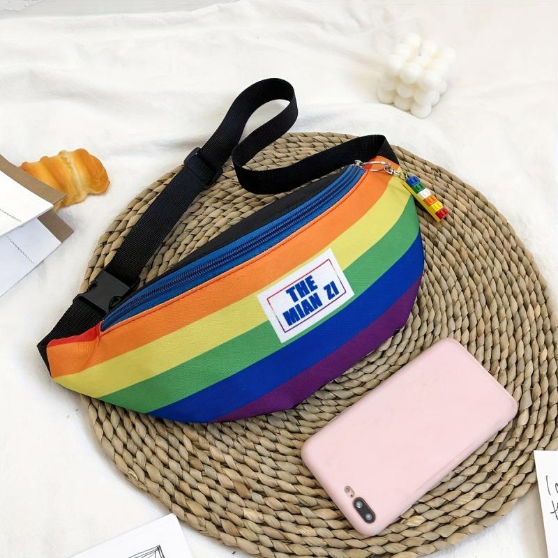 Colorblock Sling Bag Portable Nylon Crossbody Women's Fanny Pack