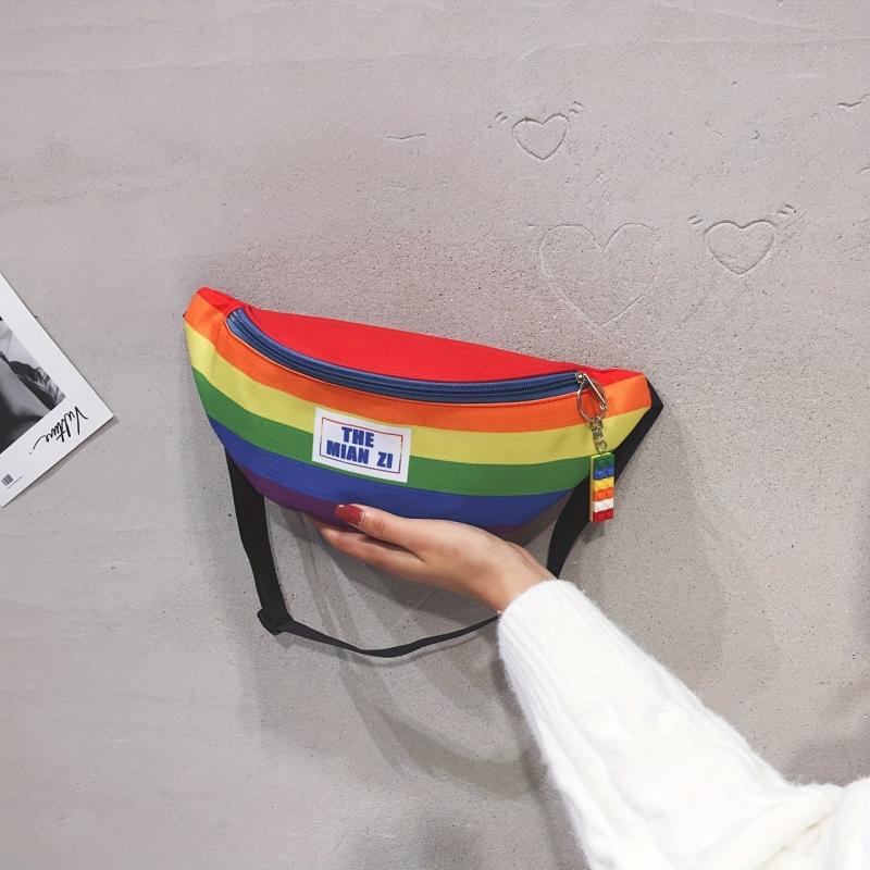 Colorblock Sling Bag Portable Nylon Crossbody Women's Fanny Pack