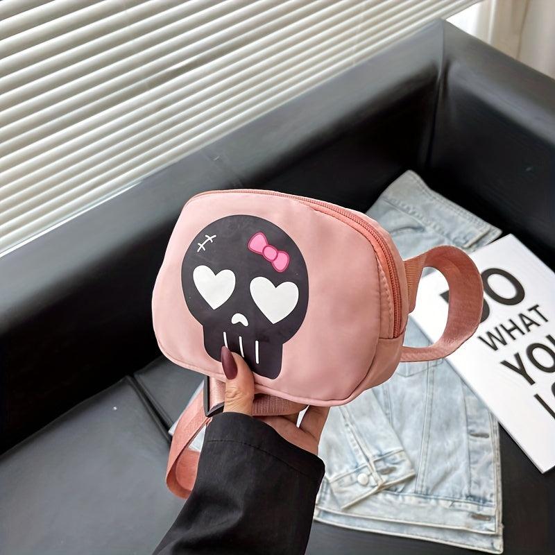Y2K Skull Pattern Fanny Pack Halloween Ghost Crossbody Bag Punk Style