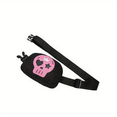 Y2K Skull Pattern Fanny Pack Halloween Ghost Crossbody Bag Punk Style