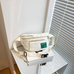 Women's Letter Patched Fanny Pack Crossbody Bag