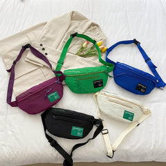 Women's Letter Patched Fanny Pack Crossbody Bag