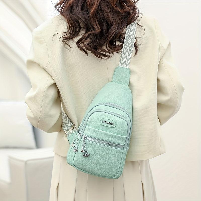 Geometric Strap Chest Bag For Women Travel Sling Bag Crossbody Bag