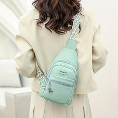 Geometric Strap Chest Bag For Women Travel Sling Bag Crossbody Bag