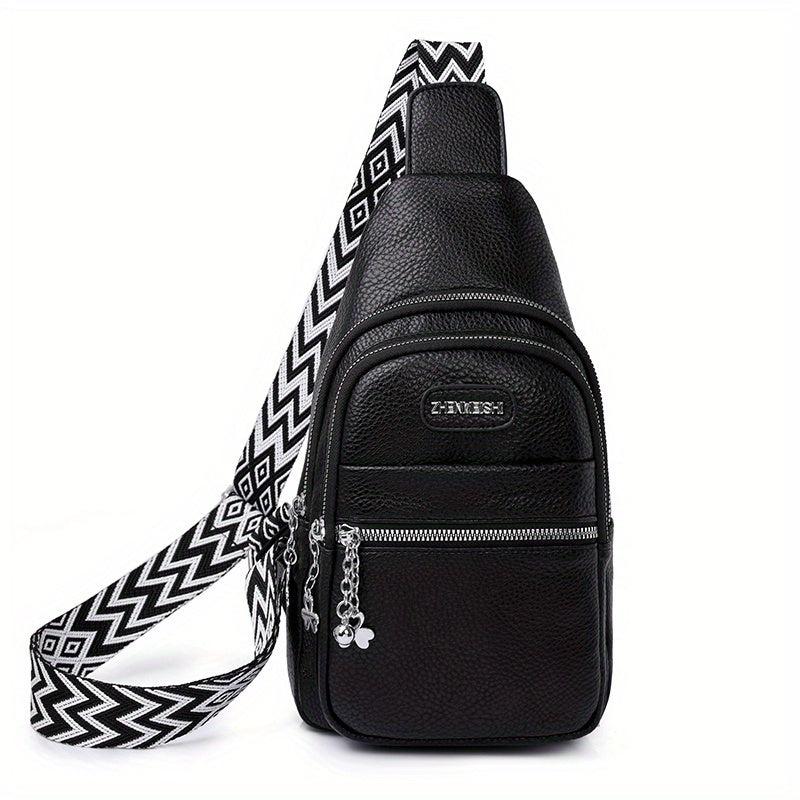 Geometric Strap Chest Bag For Women Travel Sling Bag Crossbody Bag