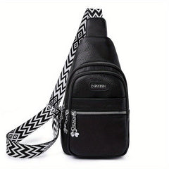 Geometric Strap Chest Bag For Women Travel Sling Bag Crossbody Bag