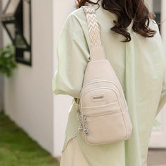 Geometric Strap Chest Bag For Women Travel Sling Bag Crossbody Bag