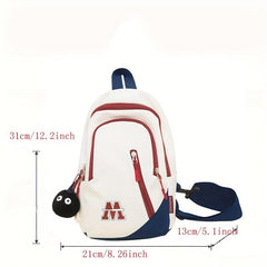 Colorblock Sling Bag Zipper Chest Bag Outdoor Crossbody Bag