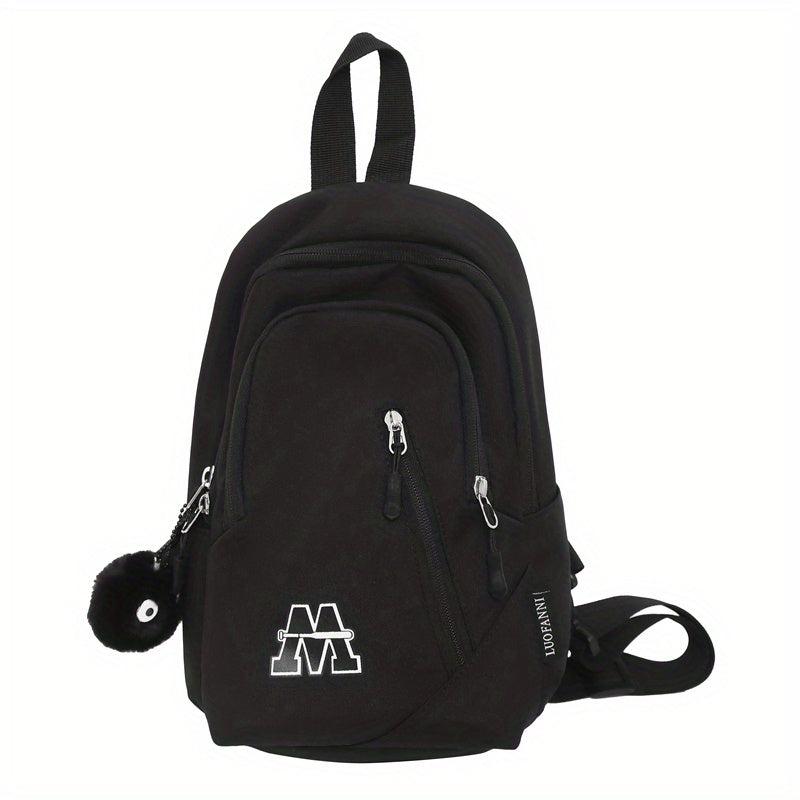 Colorblock Sling Bag Zipper Chest Bag Outdoor Crossbody Bag