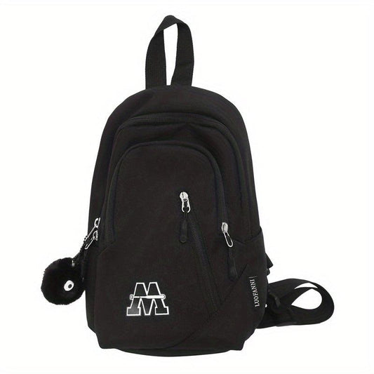 Colorblock Sling Bag Zipper Chest Bag Outdoor Crossbody Bag