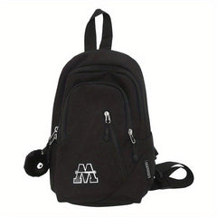 Colorblock Sling Bag Zipper Chest Bag Outdoor Crossbody Bag