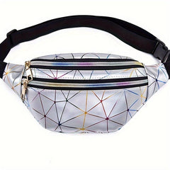 Geometric Pattern Crossbody Bag PU Leather Chest Bag