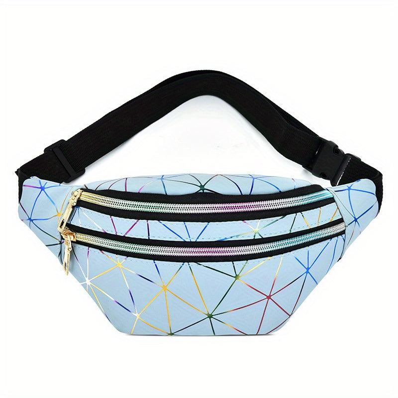 Geometric Pattern Crossbody Bag PU Leather Chest Bag