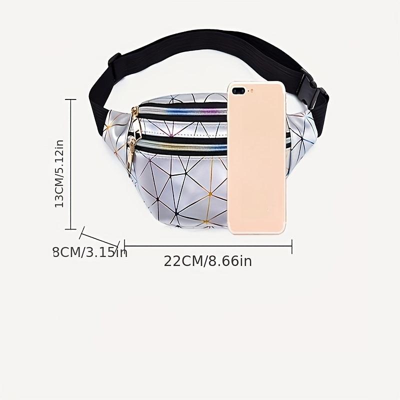 Geometric Pattern Crossbody Bag PU Leather Chest Bag