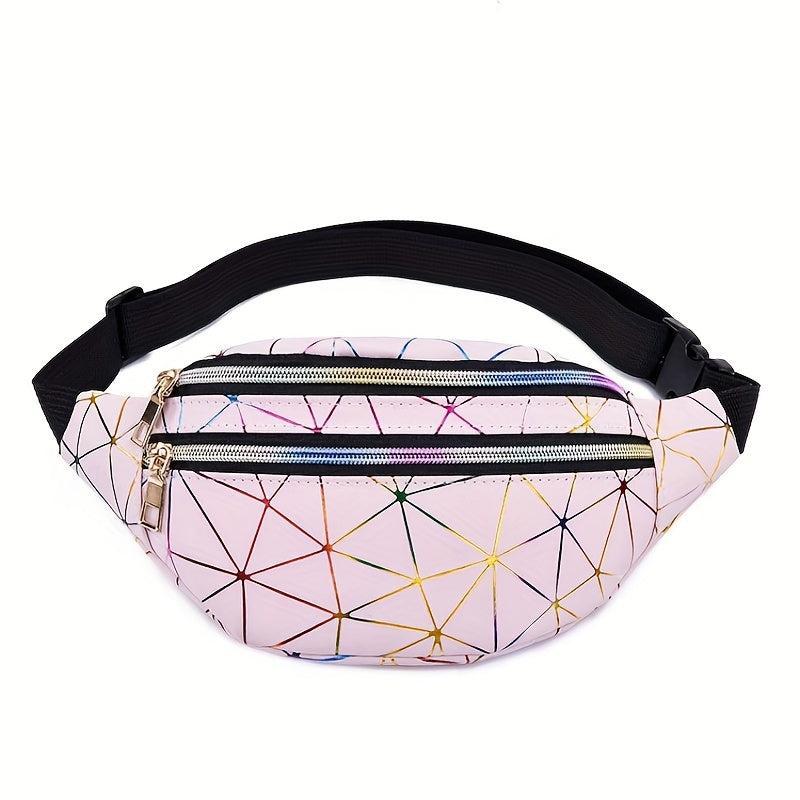 Geometric Pattern Crossbody Bag PU Leather Chest Bag