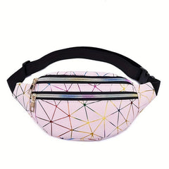 Geometric Pattern Crossbody Bag PU Leather Chest Bag