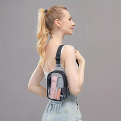 Clear Sling Bag for Women Stadium Approved Waterproof PVC Chest Bag