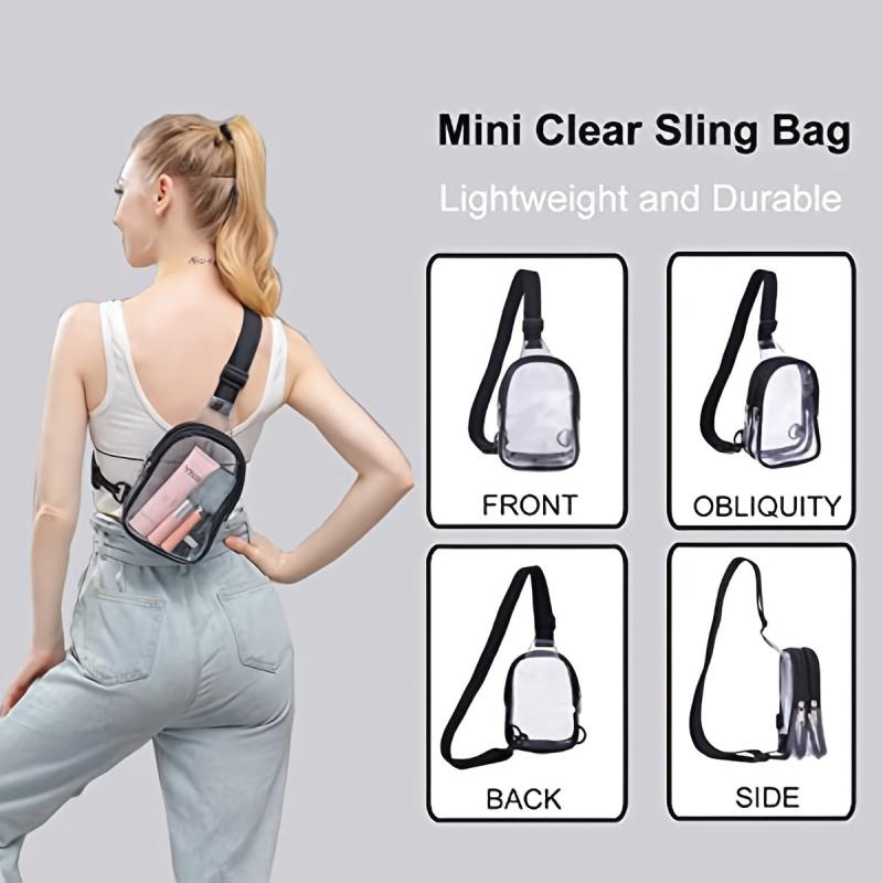 Clear Sling Bag for Women Stadium Approved Waterproof PVC Chest Bag