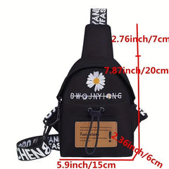 Kpop Style Crossbody Bag Nylon Travel Sports Chest Purse 7.87 Inch