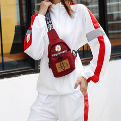 Kpop Style Crossbody Bag Nylon Travel Sports Chest Purse 7.87 Inch