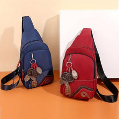 Vintage Flower Patch Embroidery Sling Bag Contrast Crossbody Bag