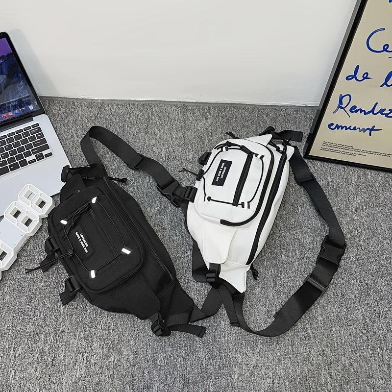 Letter Patch Decor Fanny Pack Crossbody Chest Bag