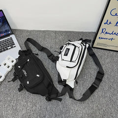 Letter Patch Decor Fanny Pack Crossbody Chest Bag