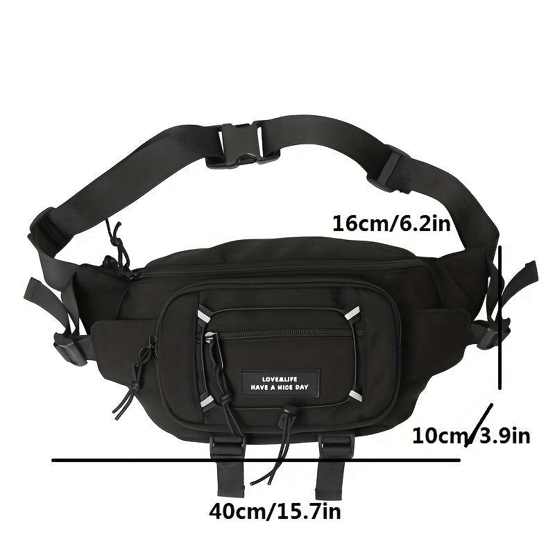Letter Patch Decor Fanny Pack Crossbody Chest Bag