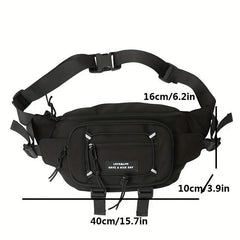 Letter Patch Decor Fanny Pack Crossbody Chest Bag