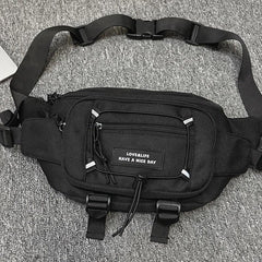 Letter Patch Decor Fanny Pack Crossbody Chest Bag