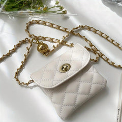 Quilted Chain Crossbody Bag PU Leather Shoulder Bag