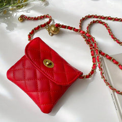 Quilted Chain Crossbody Bag PU Leather Shoulder Bag