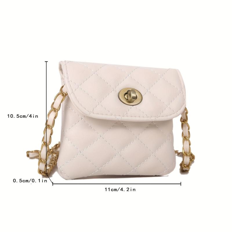 Quilted Chain Crossbody Bag PU Leather Shoulder Bag